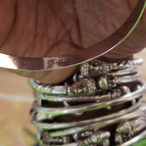 Sterling Silver Heart Bangle - Picture 3 of 4